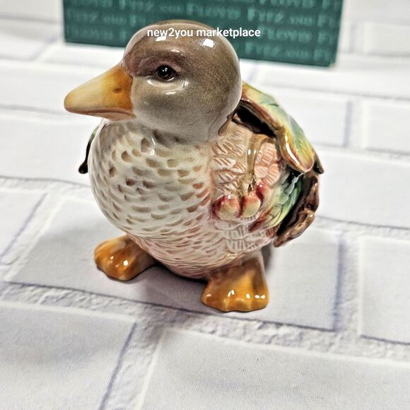 Vintage Fitz & Floyd Salt & Pepper Shakers Autumn Splendor Ceramic Goose Duck - Picture 10 of 12